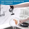 Commercial Faucet with Pre-Rinse Sprayer, 8 Inch Center Wall Mount Kitchen Faucet with Pull Down Spray