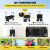 VEVOR Extra Large Collapsible Garden Cart with Removable Canopy, Folding Wagon Utility Carts with Wheels and Rear Storage, Wagon Cart for Garden