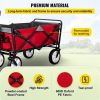 Collapsible Wagon Cart ; Folding Wagon Cart ;  176 lbs Load Beach Wagon Oversized Wheels;  Portable Folding Wagon Adjustable Handles for Beach;  Garde