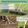 Landscape Rake with Long Handle for Loosening Soil Lawn Care Weeding Lake